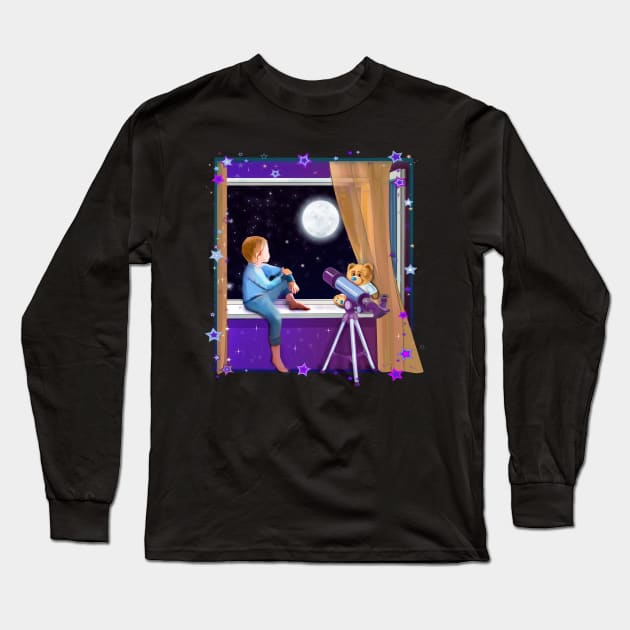 Little stargazer Long Sleeve T-Shirt by SafSafStore